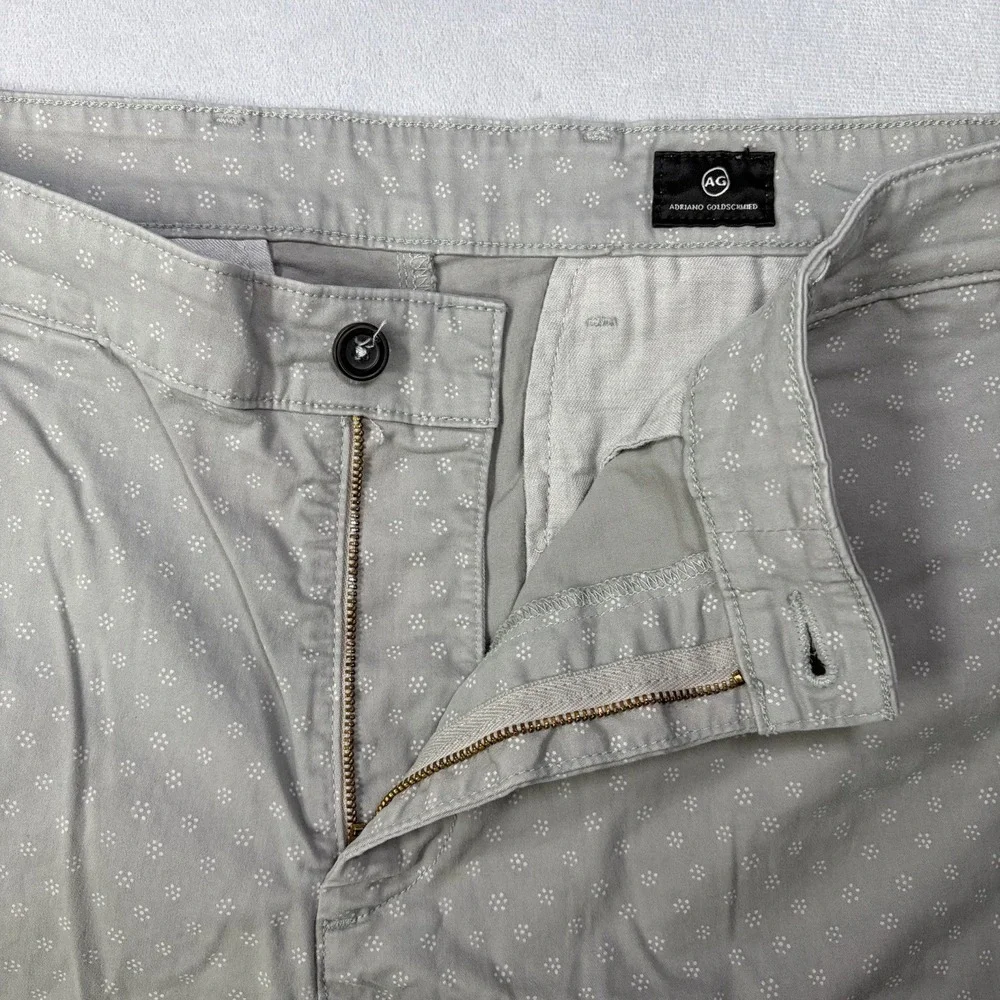 AG Adriano Goldschmied Wanderer Slim Trouser Shorts Mens Size 40 Light Grey